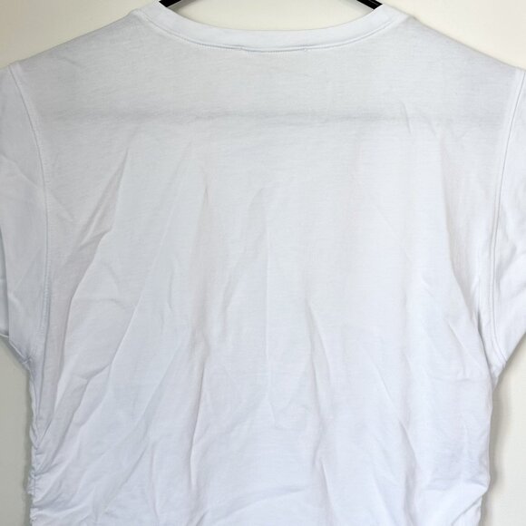 NEW Madewell Sutro Ruched Muscle Casual Luxe Jersey Tank in White - Size: Small - Picture 8 of 12